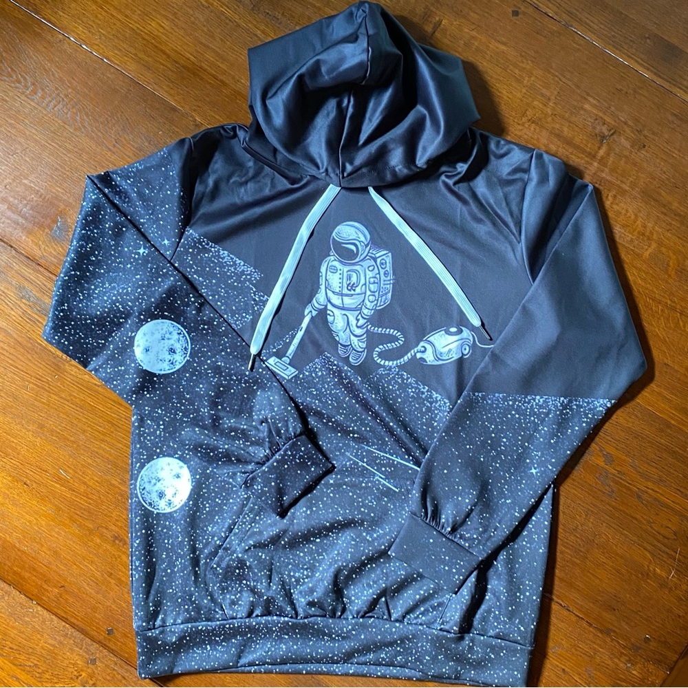 Barbed Rose Digital Print Space Astronaut Hoodie — Men’s Small/Medium — NWOT